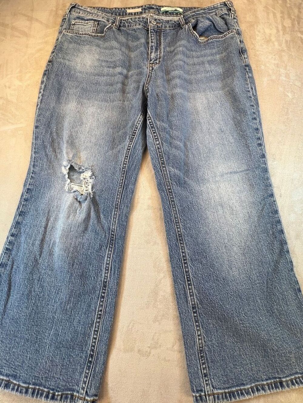Pilcro Anthropologie Jeans Womens 20W Wide Leg Cropped Distressed Ripped Denim - Picture 2 of 11